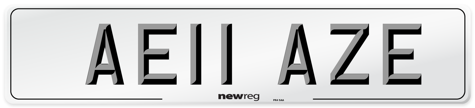 AE11 AZE Number Plate from New Reg
